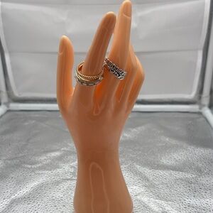 New Elegant Silver and Gold Women's Ring Set